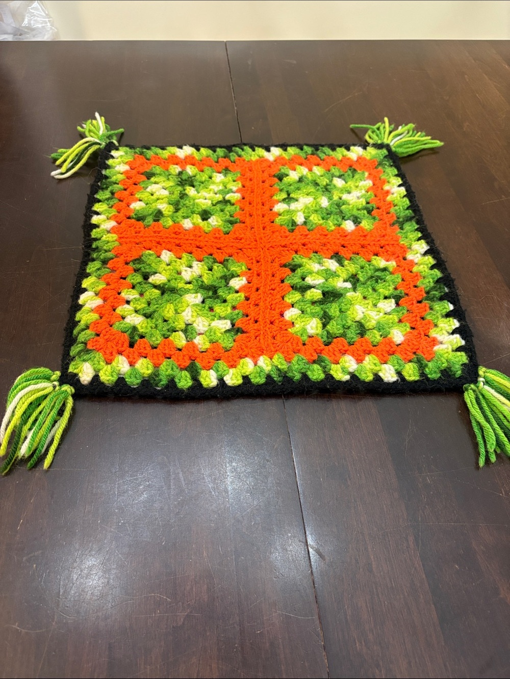 Handmade Granny Square Crochet pillow Cover